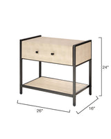 Jamie Young Cassius Faux Shagreen 1-Drawer Side Table, Taupe