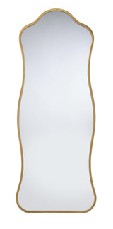 Jamie Young Aurora Wavy Iron Floor Mirror, Antique Brass