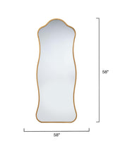 Jamie Young Aurora Wavy Iron Floor Mirror, Antique Brass