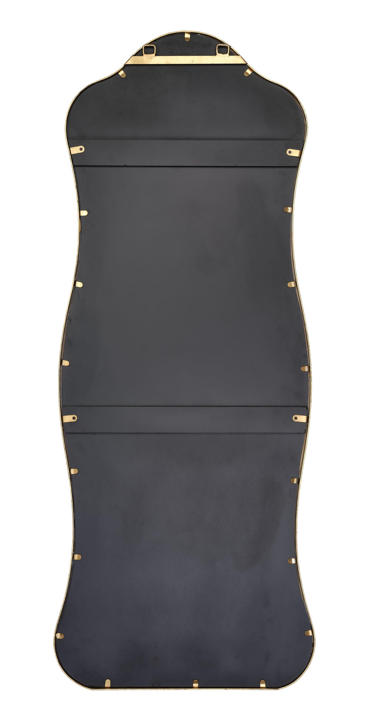 Jamie Young Aurora Wavy Iron Floor Mirror, Antique Brass