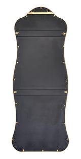 Jamie Young Aurora Wavy Iron Floor Mirror, Antique Brass