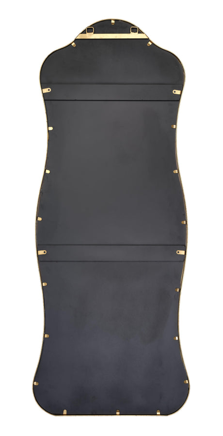 Jamie Young Aurora Wavy Iron Floor Mirror, Antique Brass