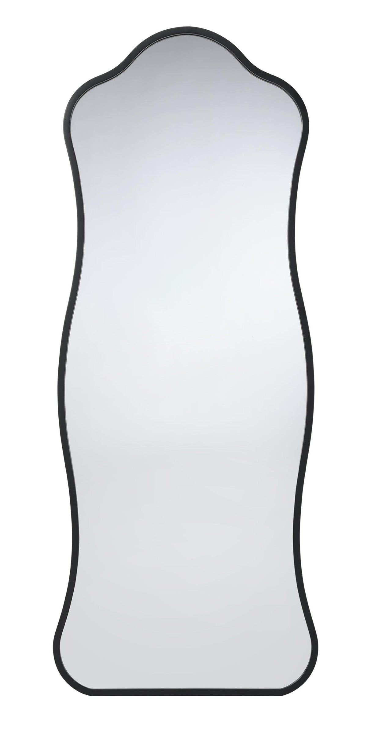 Jamie Young Aurora Wavy Iron Floor Mirror, Black