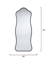 Jamie Young Aurora Wavy Iron Floor Mirror, Black