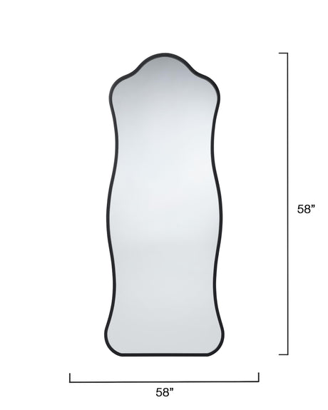 Jamie Young Aurora Wavy Iron Floor Mirror, Black