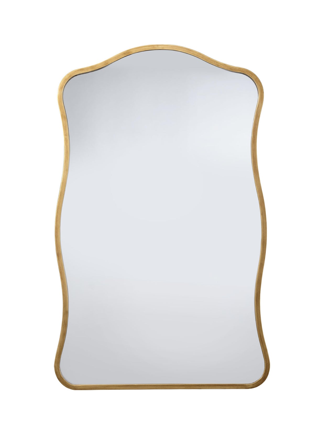 Jamie Young Aurora Wavy Iron Wall Mirror, Antique Brass