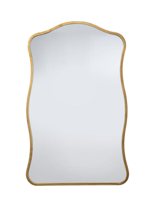 Jamie Young Aurora Wavy Iron Wall Mirror, Antique Brass