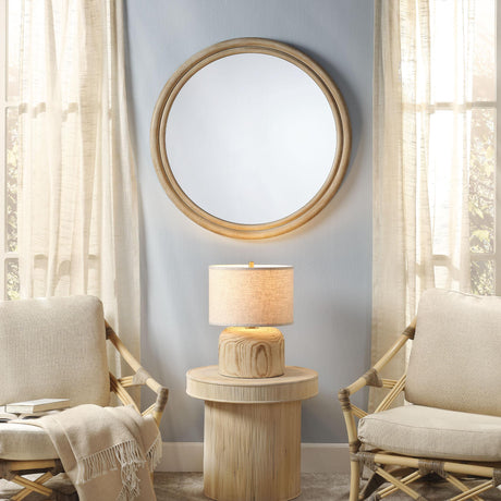 Jamie Young Riley Wood Round Wall Mirror