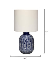 Jamie Young Highland Ceramic Table Lamp with Linen Shade