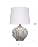 Jamie Young Reef Ceramic Table Lamp with Linen Shade