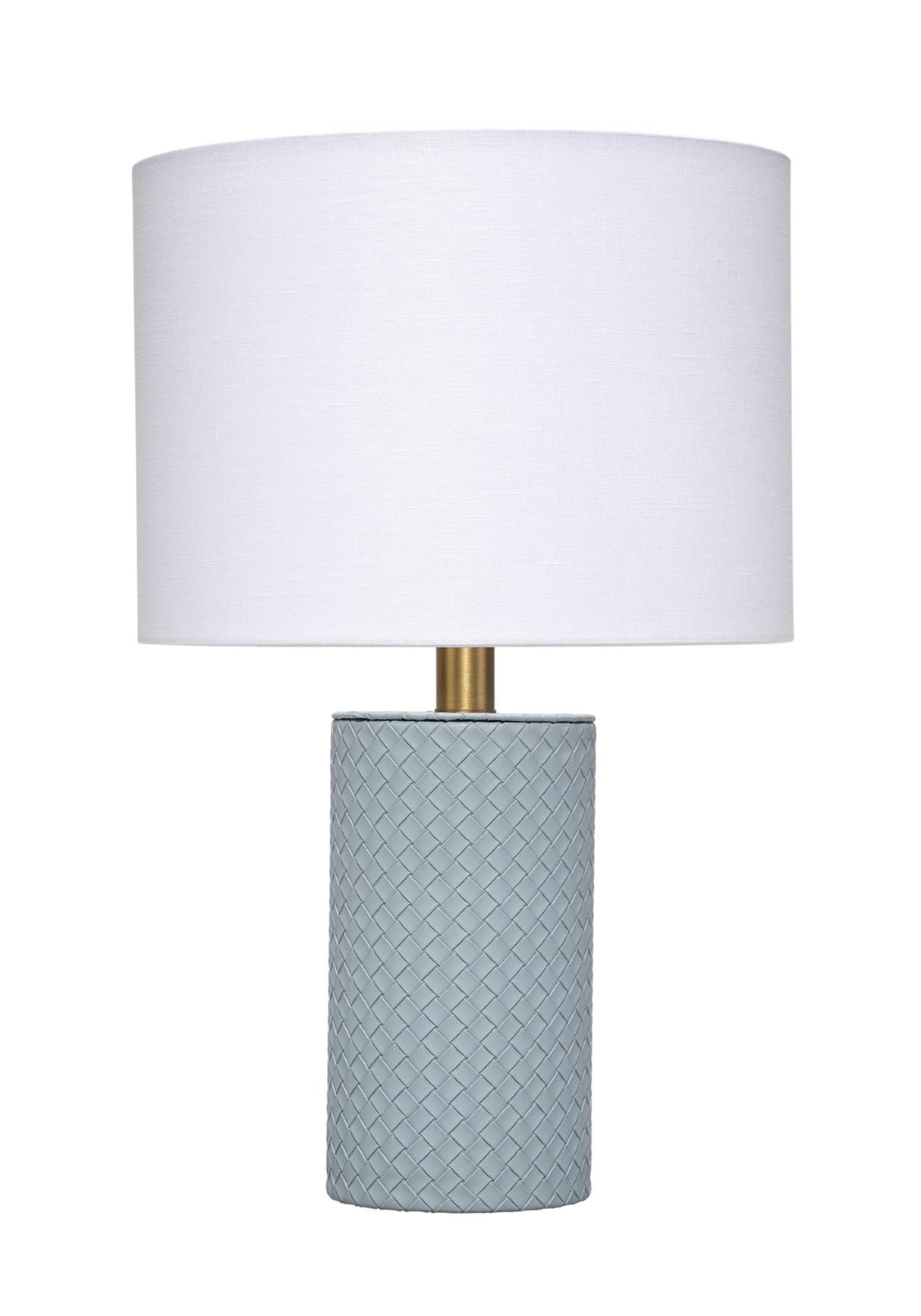 Jamie Young Roman Leather Table Lamp with Linen Shade, Blue
