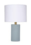 Jamie Young Roman Leather Table Lamp with Linen Shade, Blue