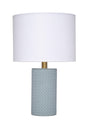 Jamie Young Roman Leather Table Lamp with Linen Shade, Blue
