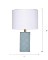 Jamie Young Roman Leather Table Lamp with Linen Shade, Blue
