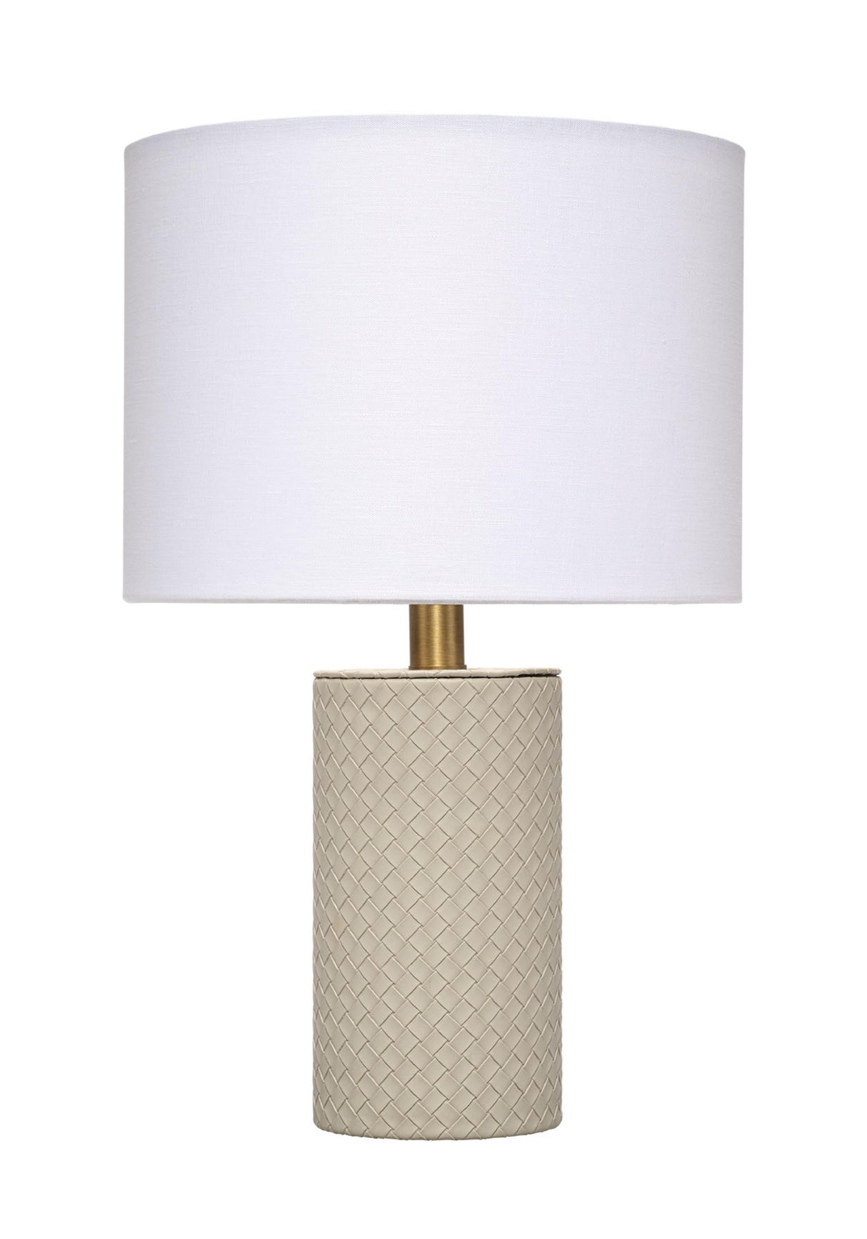 Jamie Young Roman Leather Table Lamp with Linen Shade, Grey