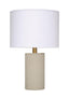 Jamie Young Roman Leather Table Lamp with Linen Shade, Grey