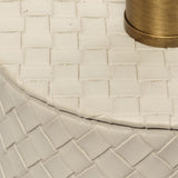 Jamie Young Roman Leather Table Lamp with Linen Shade, Grey