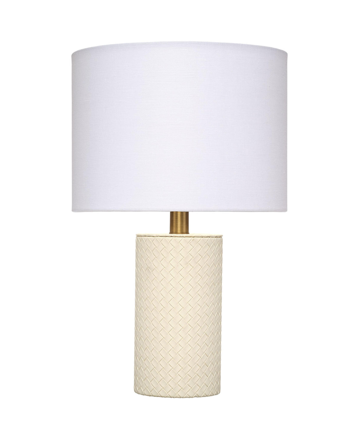 Jamie Young Roman Leather Table Lamp with Linen Shade, White