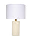Jamie Young Roman Leather Table Lamp with Linen Shade, White