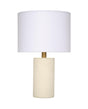 Jamie Young Roman Leather Table Lamp with Linen Shade, White