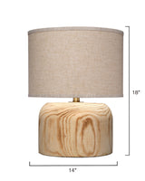 Jamie Young Timber Table Lamp with Linen Shade