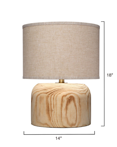 Jamie Young Timber Table Lamp with Linen Shade