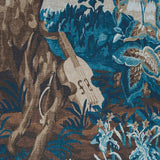 Schumacher La Fort 3 Panel Set Antique Blue Forest Wallpaper
