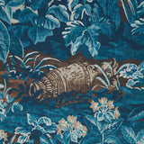Schumacher La Fort 3 Panel Set Antique Blue Forest Wallpaper