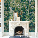 Schumacher La Fort 3 Panel Set Spring Green Forest Wallpaper