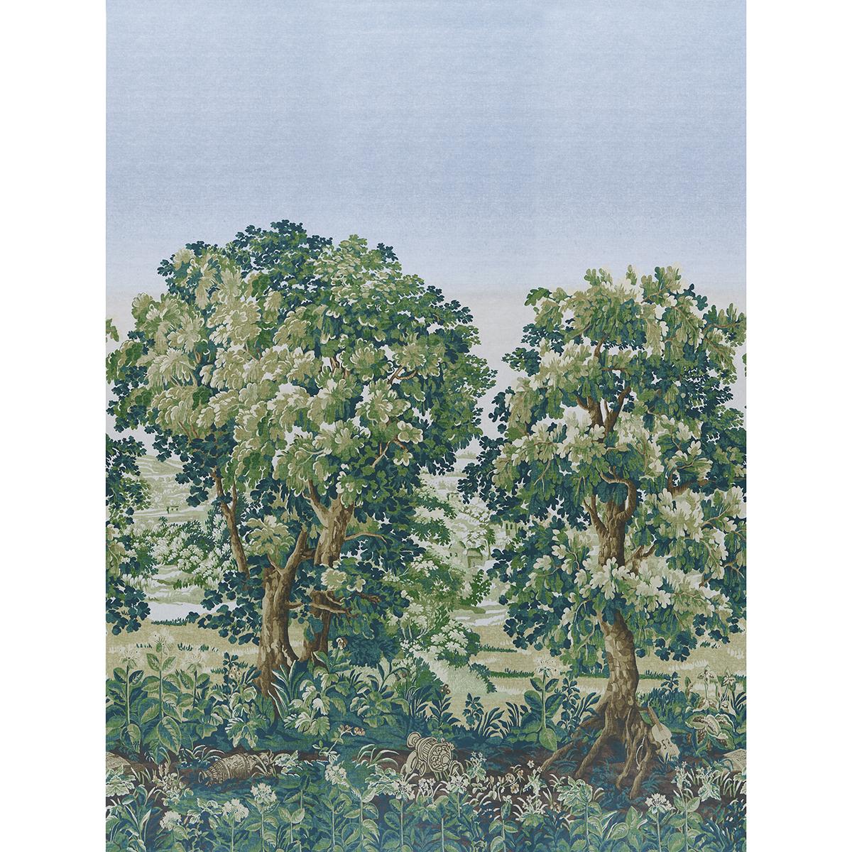 Schumacher La Fort 3 Panel Set Spring Green Forest Wallpaper
