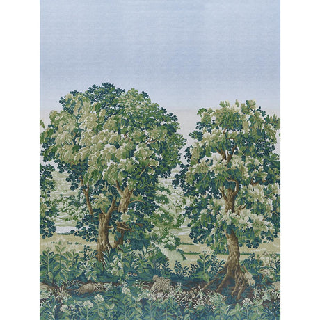 Schumacher La Fort 3 Panel Set Spring Green Forest Wallpaper