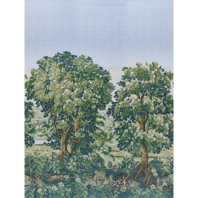 Schumacher La Fort 3 Panel Set Spring Green Forest Wallpaper