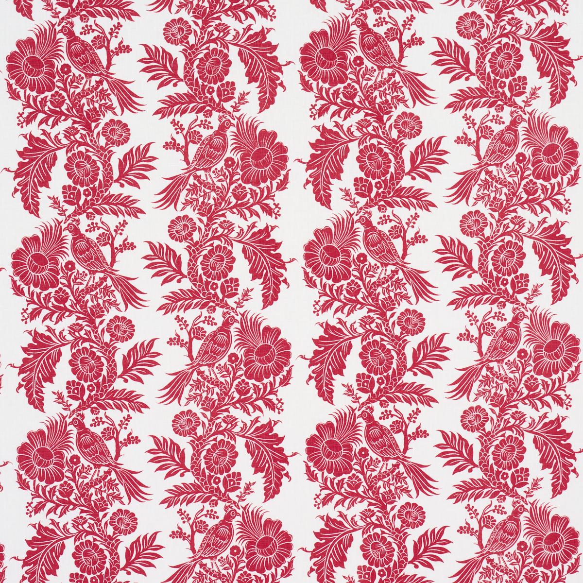 Schumacher Raven Woods Red Fabric