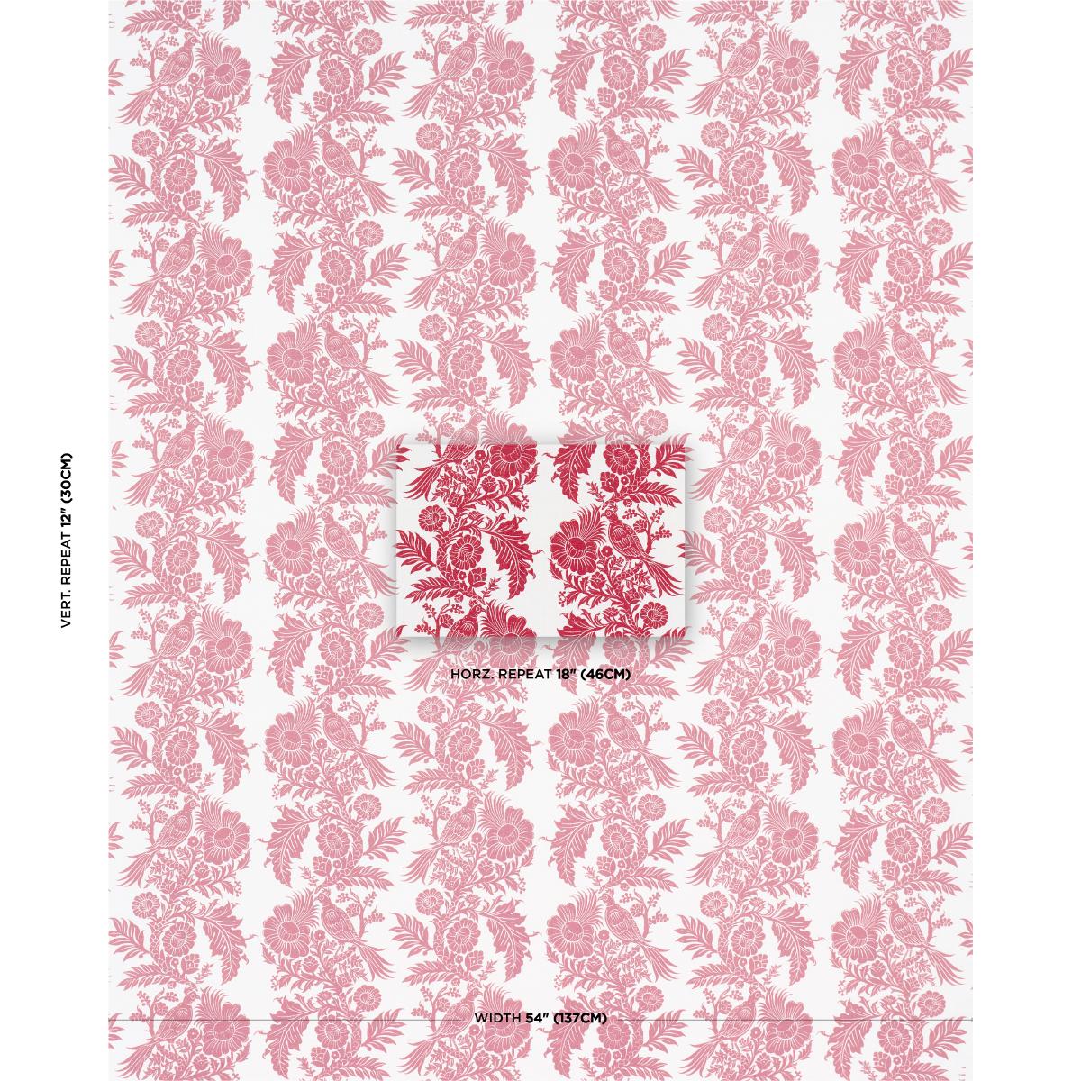 Schumacher Raven Woods Red Fabric
