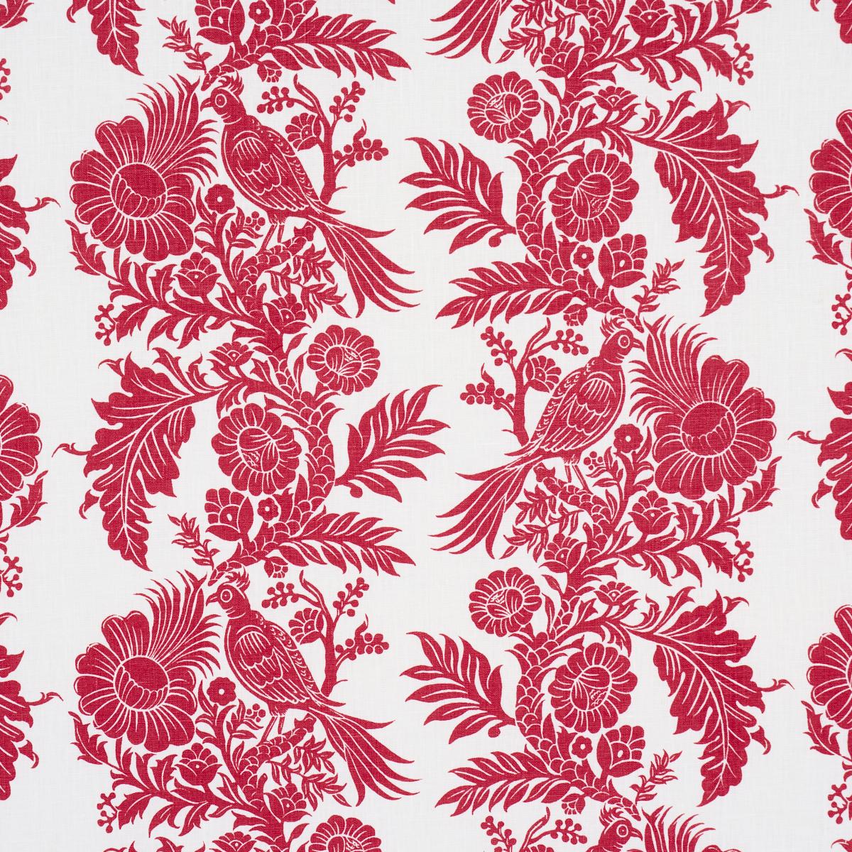 Schumacher Raven Woods Red Fabric