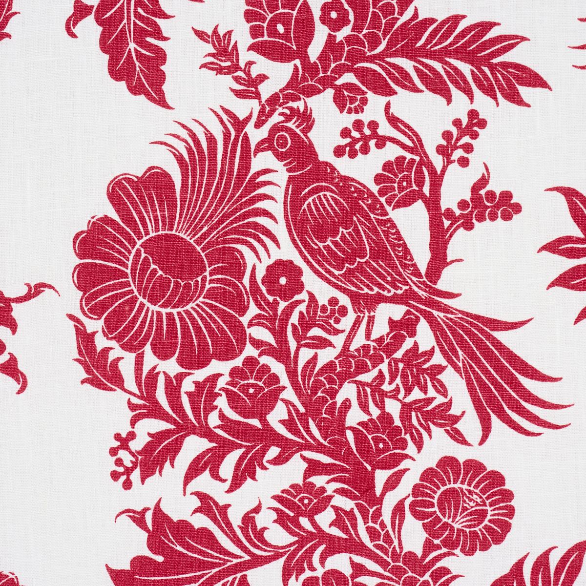 Schumacher Raven Woods Red Fabric
