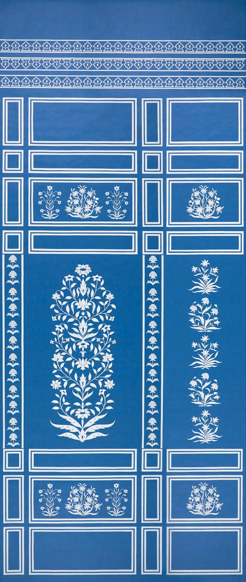 Schumacher Bar Palladio 2 Panel Set Blue Wallpaper