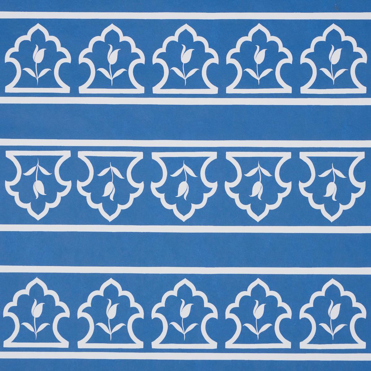Schumacher Palladio Mughal Two Panel Set Blue Wallpaper