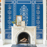 Schumacher Palladio Mughal Two Panel Set Blue Wallpaper