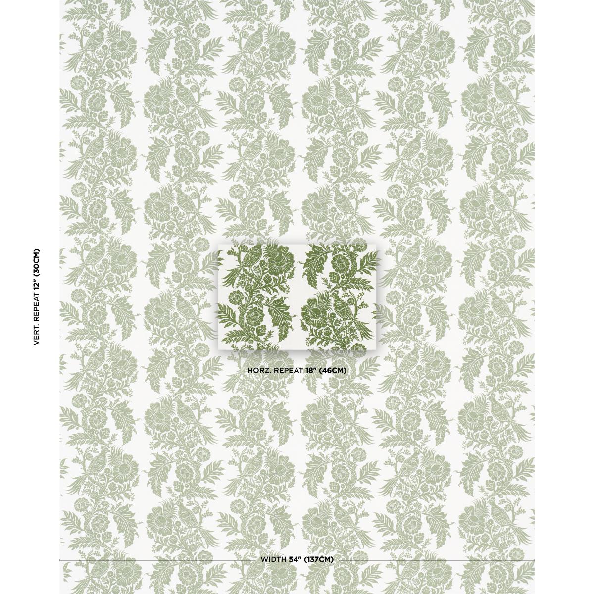Schumacher Raven Woods Green Fabric