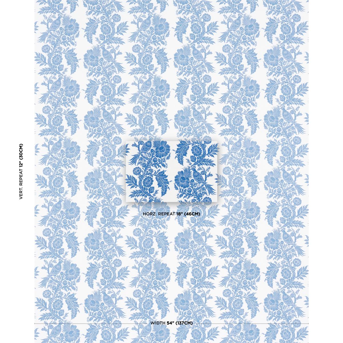 Schumacher Raven Woods Blue Fabric