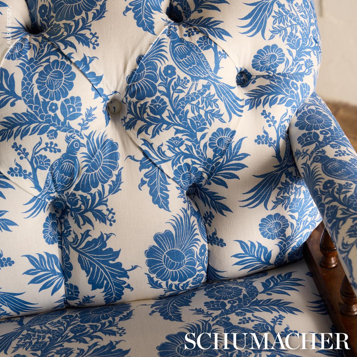 Schumacher Raven Woods Blue Fabric
