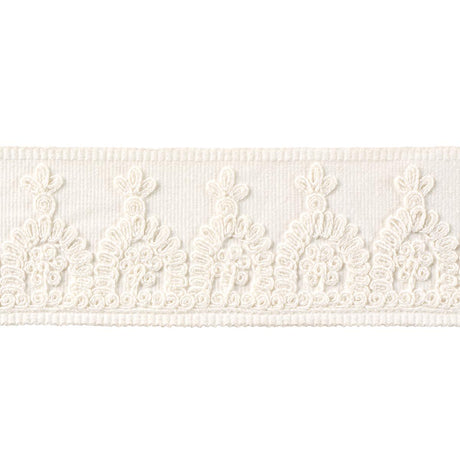 Schumacher White Noelia Embroidered Tape