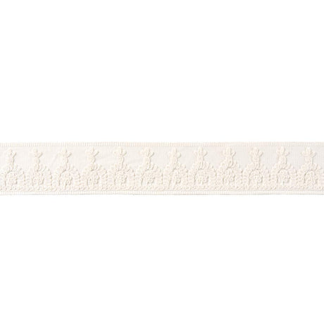 Schumacher White Noelia Embroidered Tape