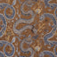 Schumacher Serpentine Dragon Brown & Blue Fabric