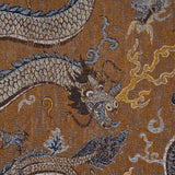 Schumacher Serpentine Dragon Brown & Blue Fabric