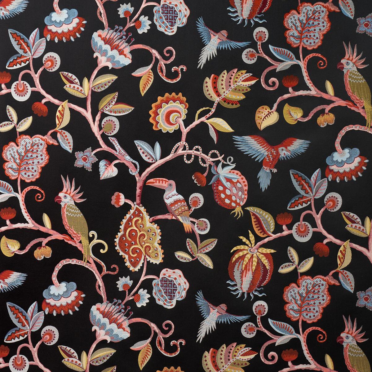 Schumacher Birds Of Paradise Woven Noir Fabric