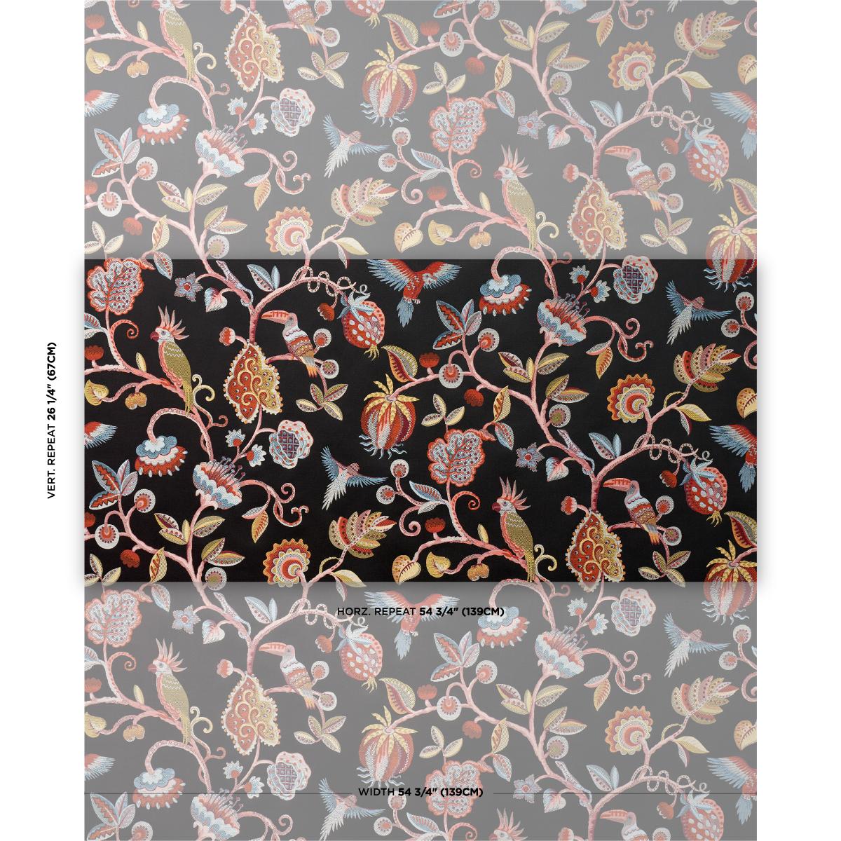 Schumacher Birds Of Paradise Woven Noir Fabric