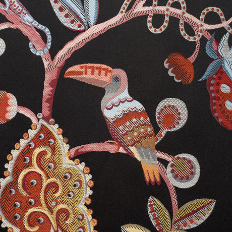 Schumacher Birds Of Paradise Woven Noir Fabric