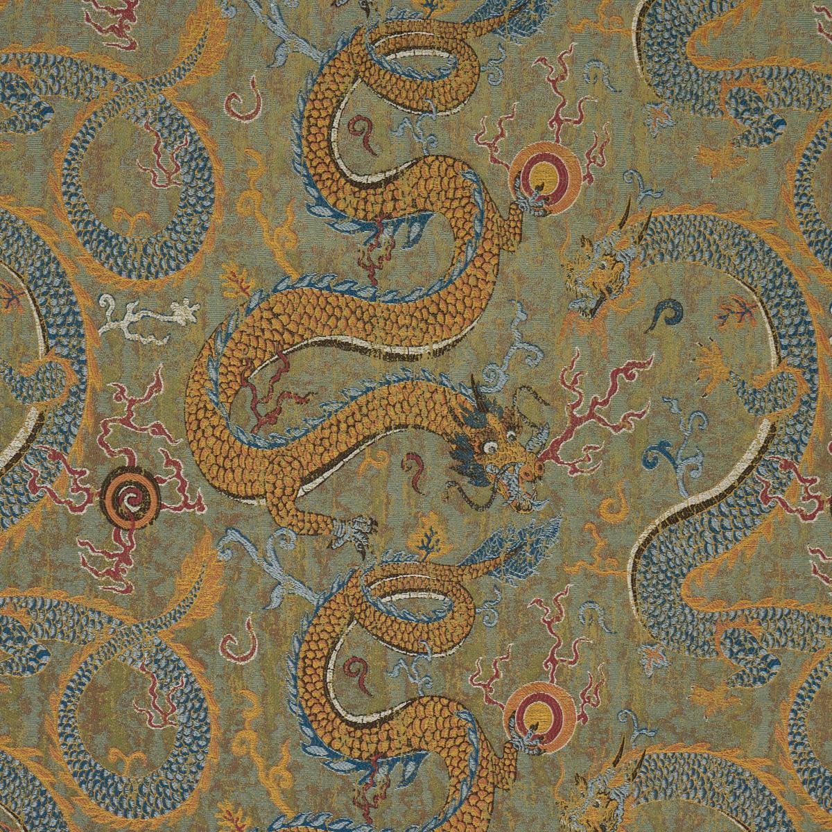 Schumacher Serpentine Dragon Multi Fabric